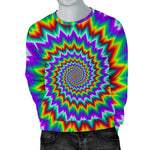 Psychedelic Spiral Optical Illusion Men's Crewneck Sweatshirt GearFrost