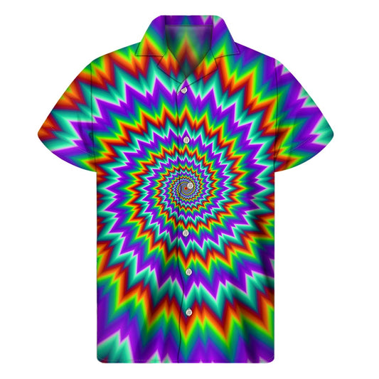 Psychedelic Spiral Optical Illusion Men's Short Sleeve Shirt
