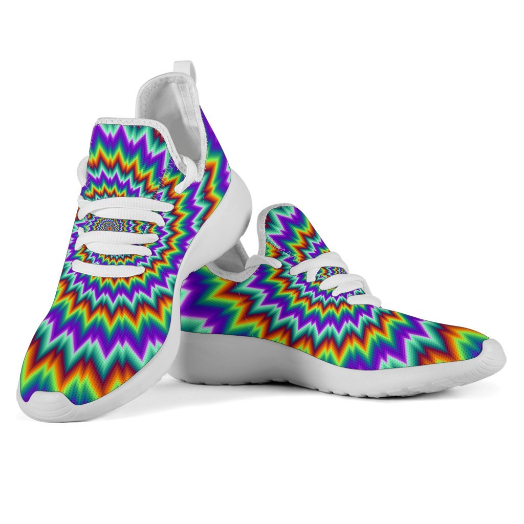 Psychedelic Spiral Optical Illusion Mesh Knit Shoes GearFrost