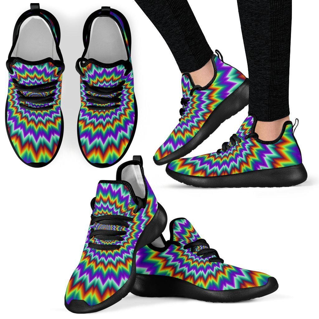 Psychedelic Spiral Optical Illusion Mesh Knit Shoes GearFrost