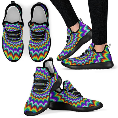 Psychedelic Spiral Optical Illusion Mesh Knit Shoes GearFrost