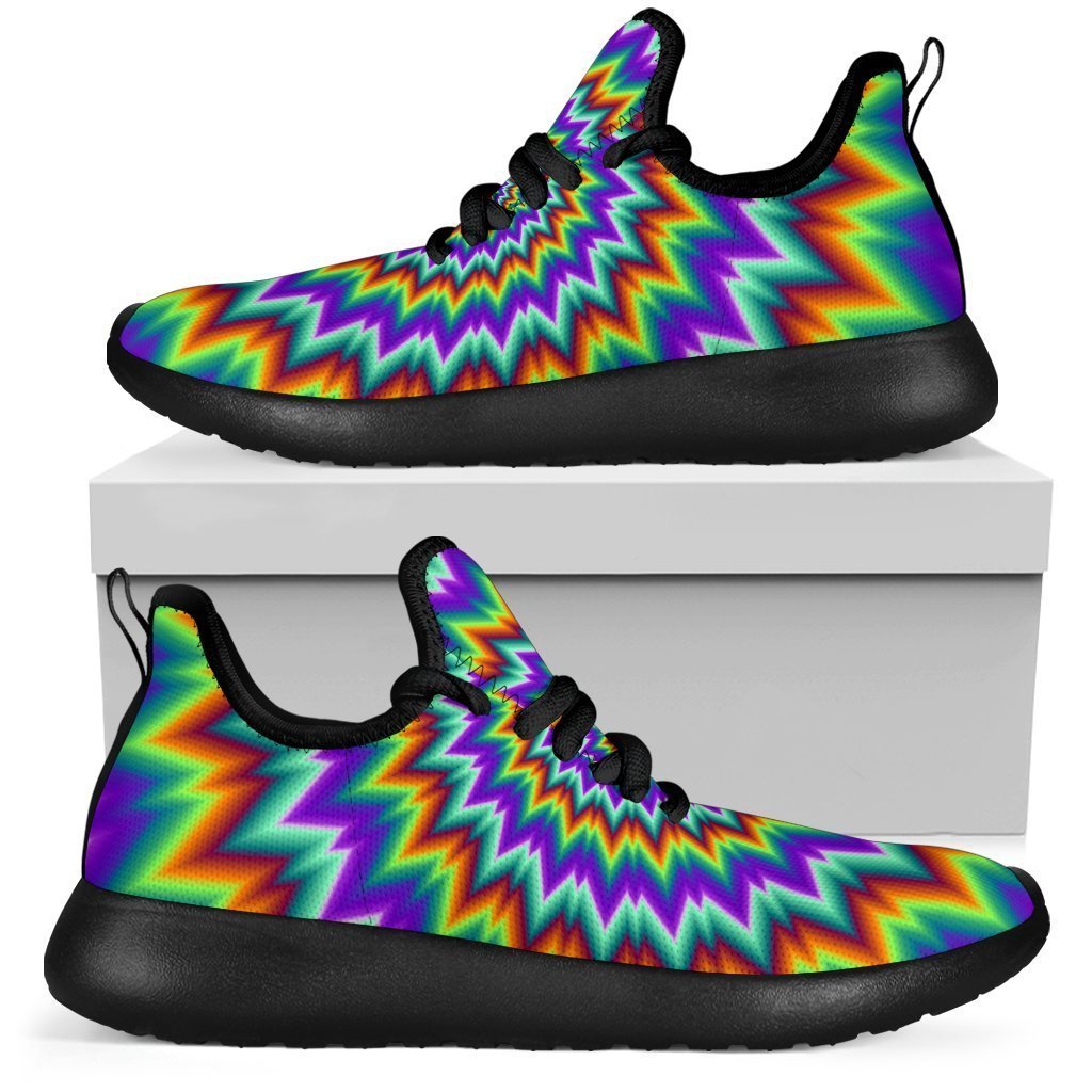 Psychedelic Spiral Optical Illusion Mesh Knit Shoes GearFrost