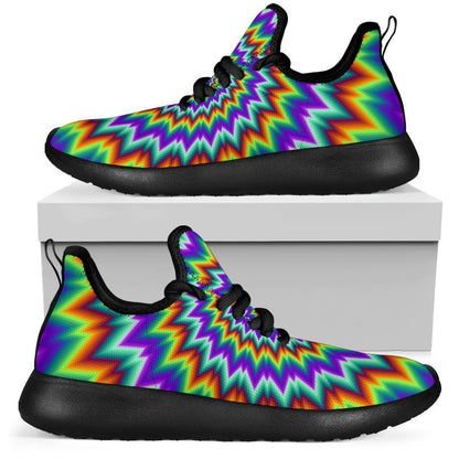 Psychedelic Spiral Optical Illusion Mesh Knit Shoes GearFrost