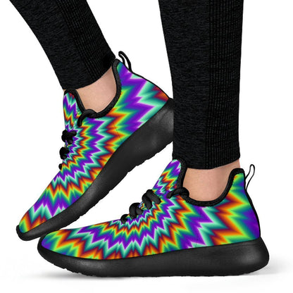 Psychedelic Spiral Optical Illusion Mesh Knit Shoes GearFrost