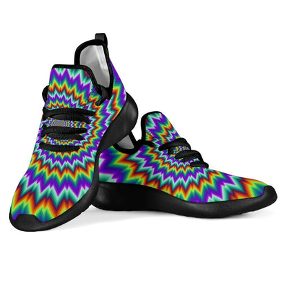 Psychedelic Spiral Optical Illusion Mesh Knit Shoes GearFrost