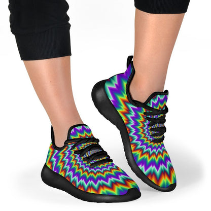 Psychedelic Spiral Optical Illusion Mesh Knit Shoes GearFrost