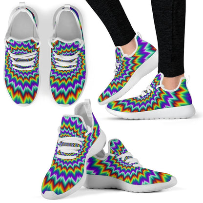 Psychedelic Spiral Optical Illusion Mesh Knit Shoes GearFrost