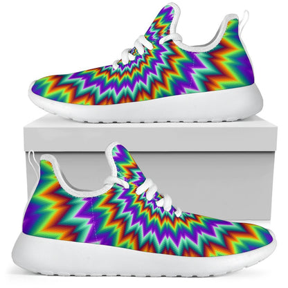 Psychedelic Spiral Optical Illusion Mesh Knit Shoes GearFrost