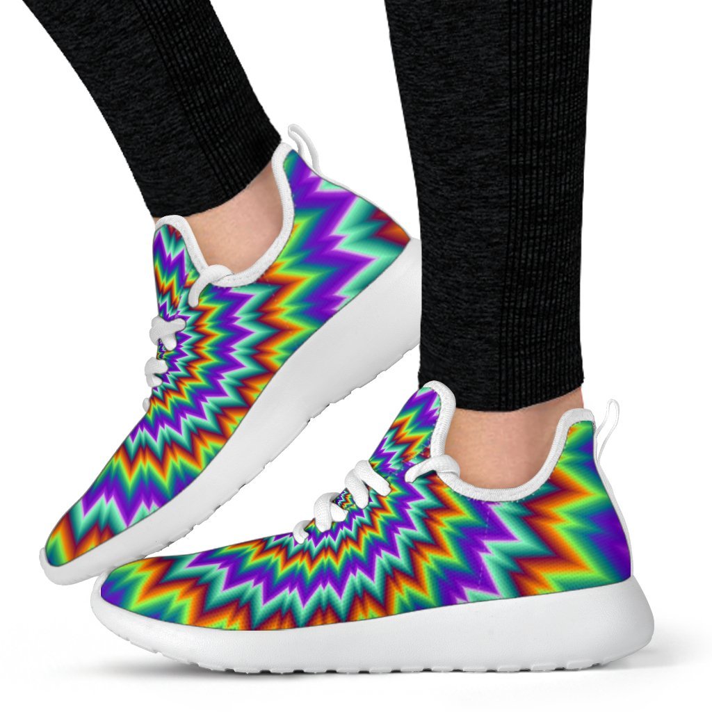 Psychedelic Spiral Optical Illusion Mesh Knit Shoes GearFrost