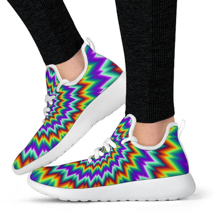 Psychedelic Spiral Optical Illusion Mesh Knit Shoes GearFrost