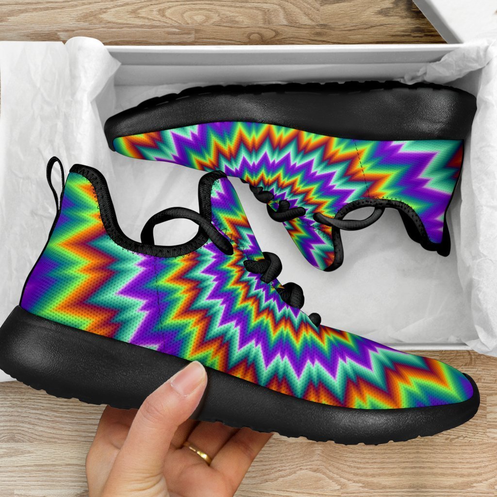 Psychedelic Spiral Optical Illusion Mesh Knit Shoes GearFrost