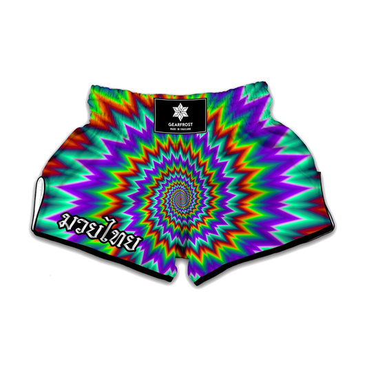 Psychedelic Spiral Optical Illusion Muay Thai Boxing Shorts