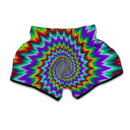 Psychedelic Spiral Optical Illusion Muay Thai Boxing Shorts