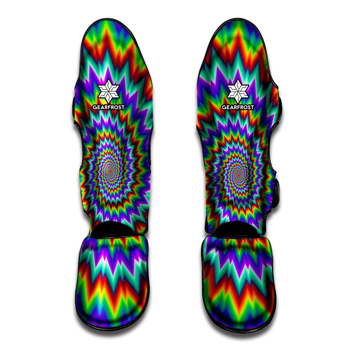 Psychedelic Spiral Optical Illusion Muay Thai Shin Guard