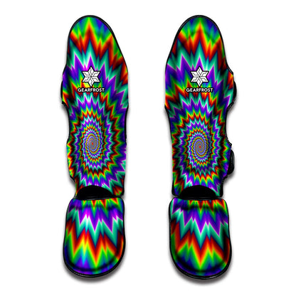 Psychedelic Spiral Optical Illusion Muay Thai Shin Guard