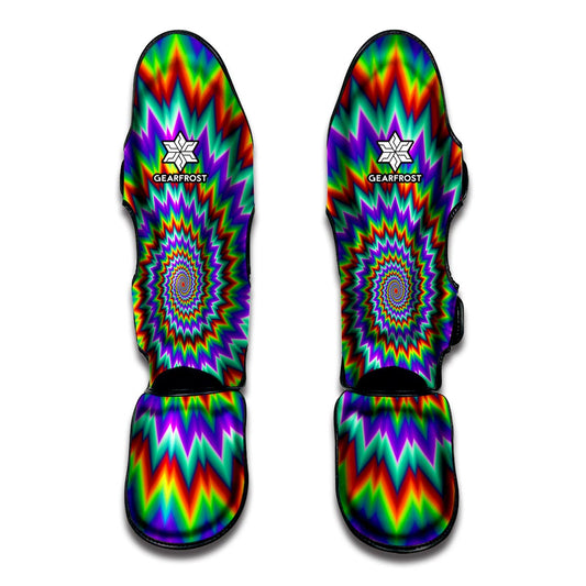 Psychedelic Spiral Optical Illusion Muay Thai Shin Guard