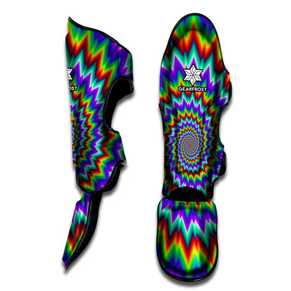 Psychedelic Spiral Optical Illusion Muay Thai Shin Guard