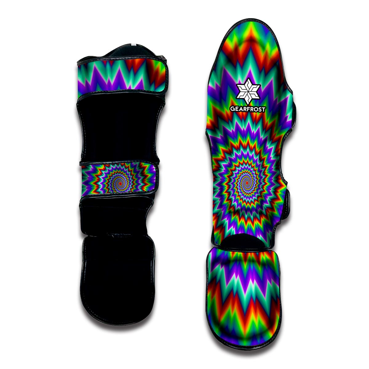 Psychedelic Spiral Optical Illusion Muay Thai Shin Guard