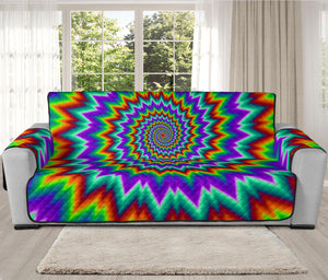 Psychedelic Spiral Optical Illusion Oversized Sofa Protector