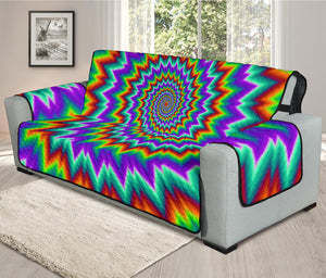 Psychedelic Spiral Optical Illusion Oversized Sofa Protector