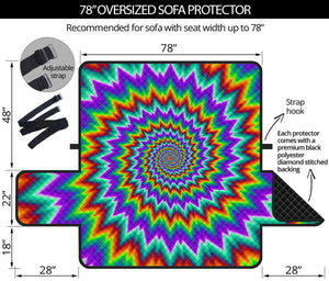 Psychedelic Spiral Optical Illusion Oversized Sofa Protector