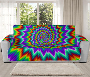 Psychedelic Spiral Optical Illusion Oversized Sofa Protector