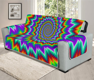 Psychedelic Spiral Optical Illusion Oversized Sofa Protector