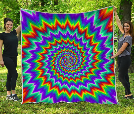 Psychedelic Spiral Optical Illusion Quilt