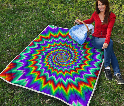 Psychedelic Spiral Optical Illusion Quilt