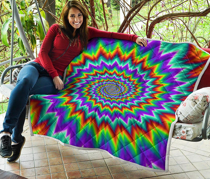 Psychedelic Spiral Optical Illusion Quilt