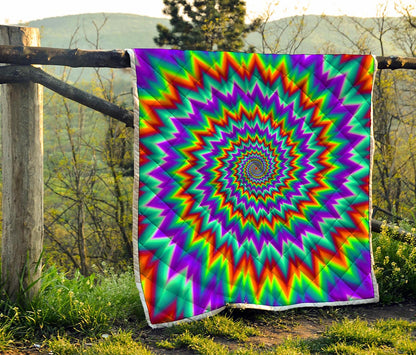Psychedelic Spiral Optical Illusion Quilt