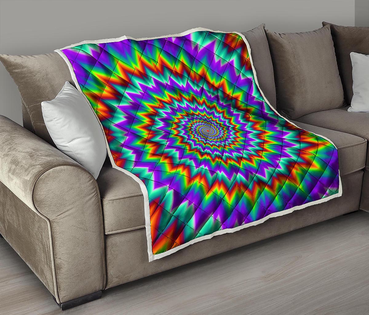 Psychedelic Spiral Optical Illusion Quilt
