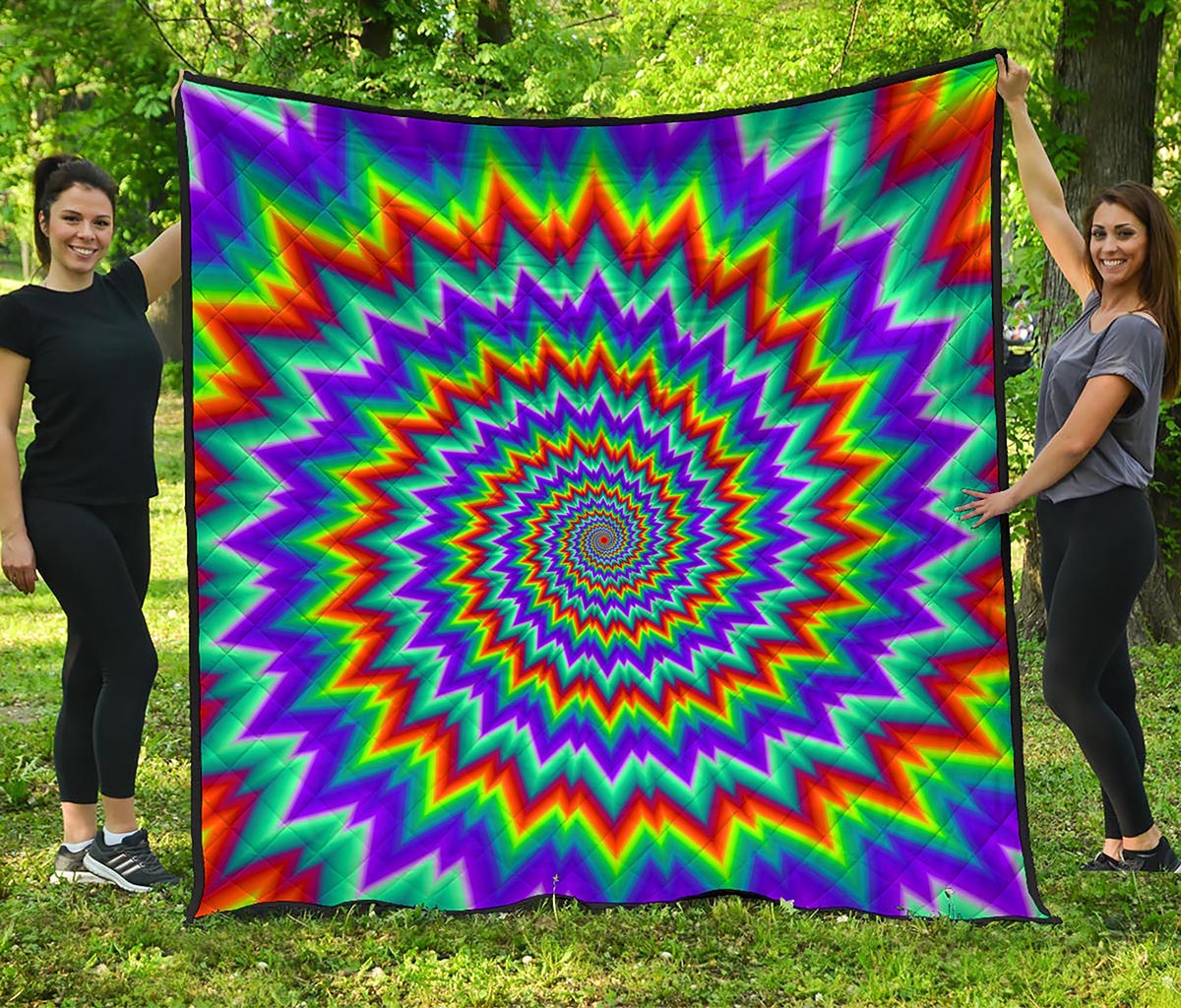 Psychedelic Spiral Optical Illusion Quilt