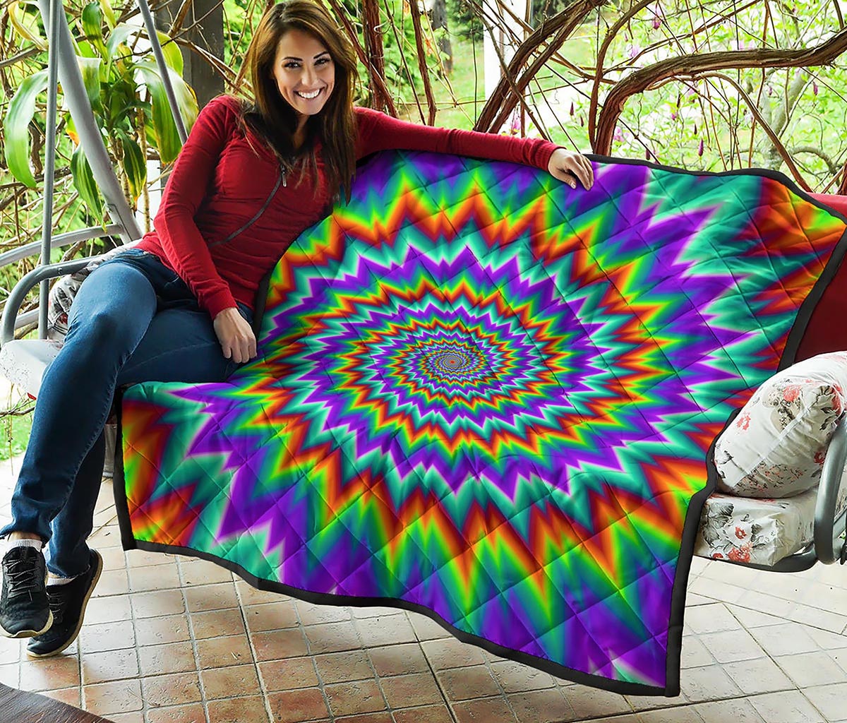 Psychedelic Spiral Optical Illusion Quilt