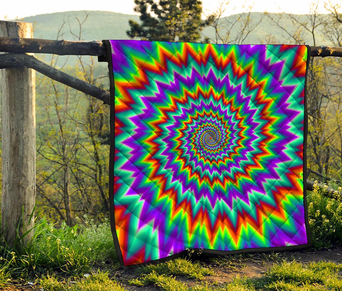 Psychedelic Spiral Optical Illusion Quilt