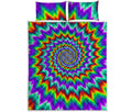 Psychedelic Spiral Optical Illusion Quilt Bed Set
