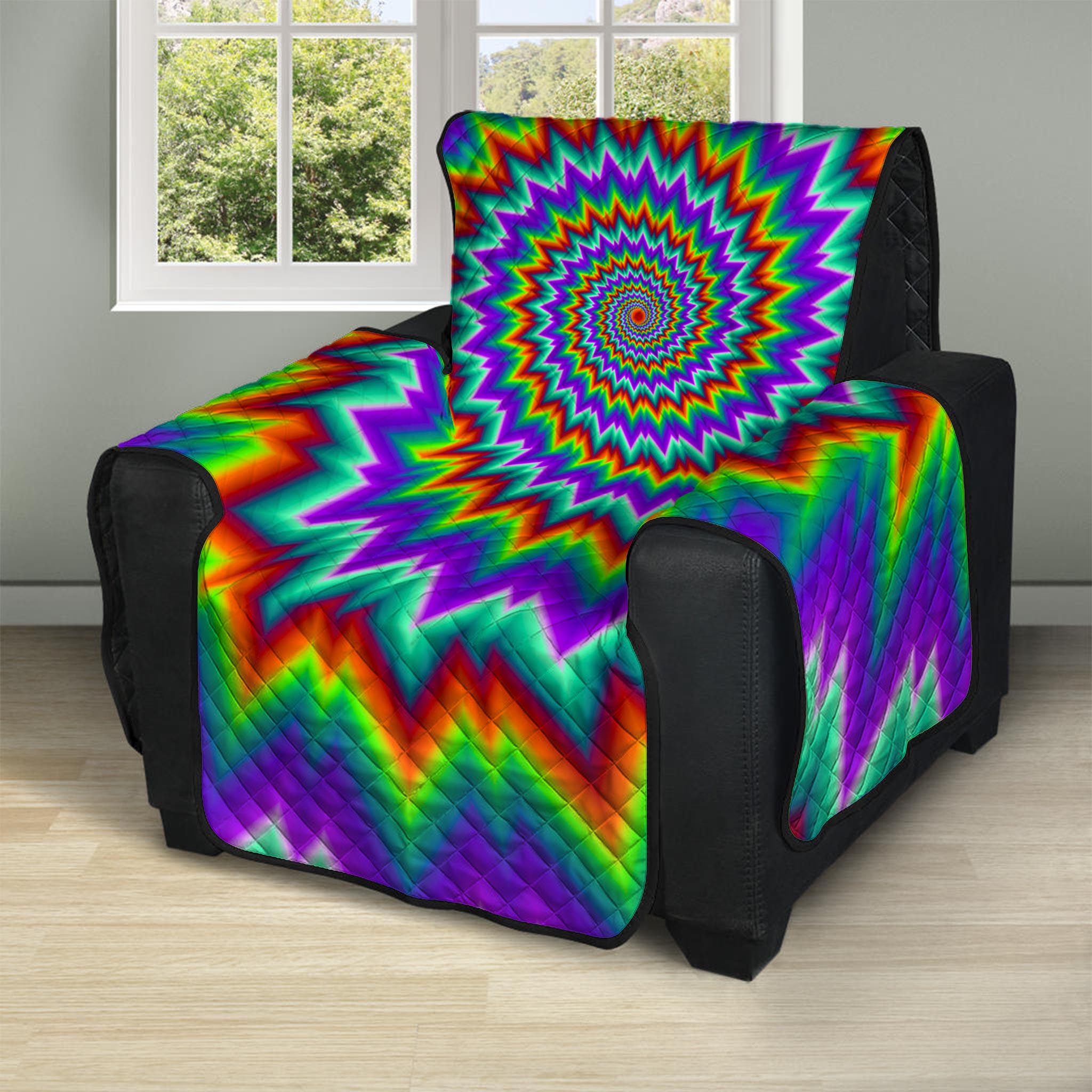 Psychedelic Spiral Optical Illusion Recliner Protector