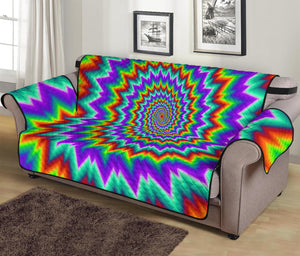 Psychedelic Spiral Optical Illusion Sofa Protector