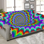 Psychedelic Spiral Optical Illusion Sofa Protector