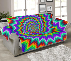 Psychedelic Spiral Optical Illusion Sofa Protector