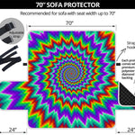 Psychedelic Spiral Optical Illusion Sofa Protector