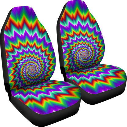 Psychedelic Spiral Optical Illusion Universal Fit Car Seat Covers