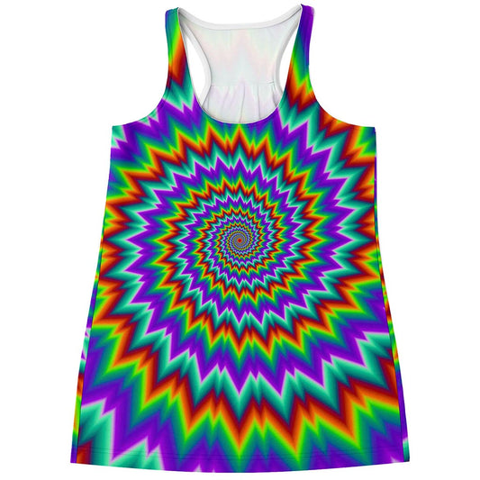 Psychedelic Spiral Optical Illusion Women's Racerback Tank Top