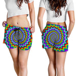 Psychedelic Spiral Optical Illusion Women's Shorts