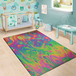Psychedelic Surface Print Area Rug