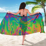 Psychedelic Surface Print Beach Sarong Wrap
