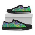 Psychedelic Surface Print Black Low Top Sneakers