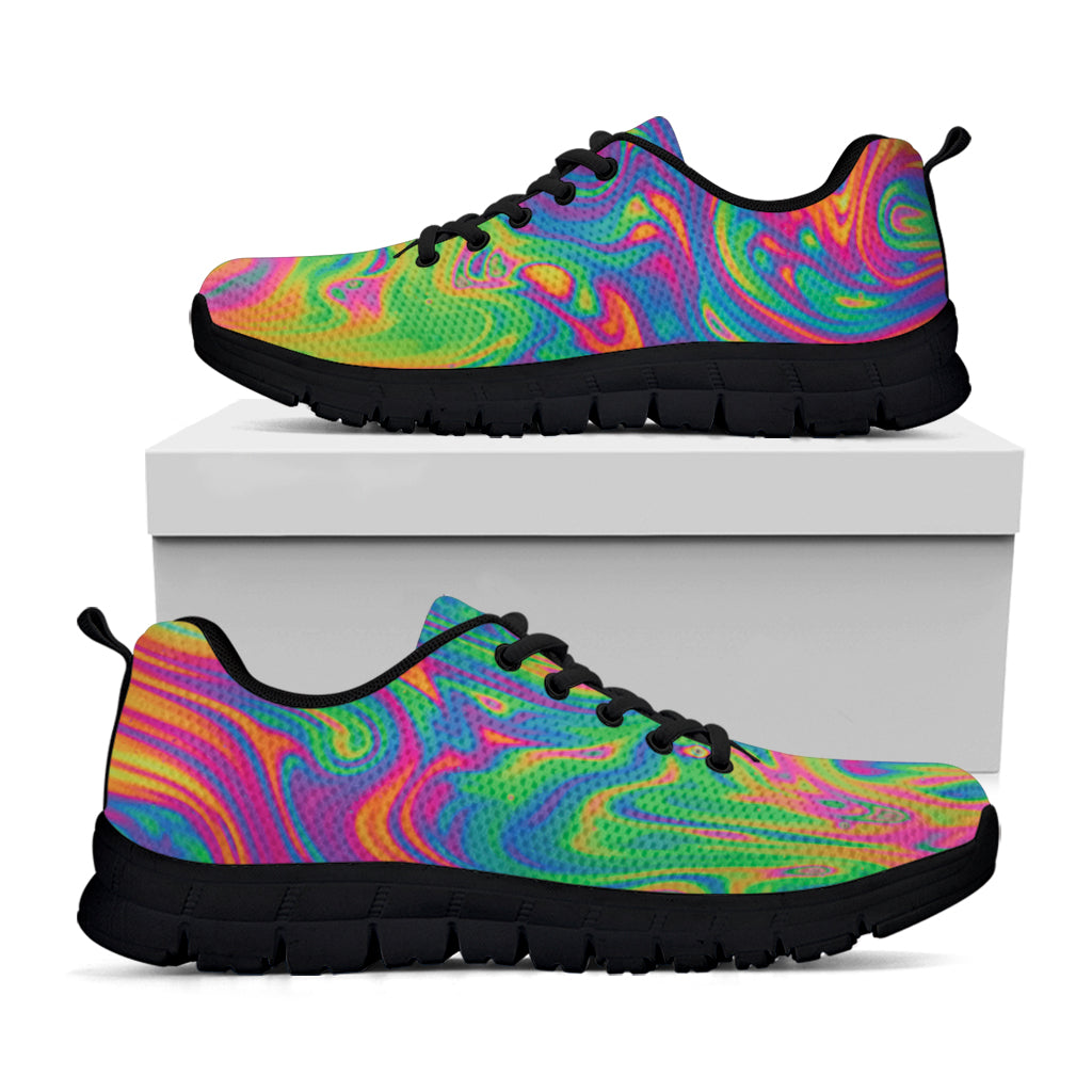 Psychedelic Surface Print Black Sneakers