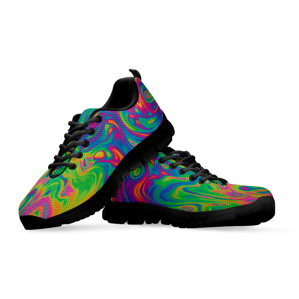 Psychedelic Surface Print Black Sneakers