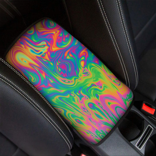 Psychedelic Surface Print Car Center Console Cover